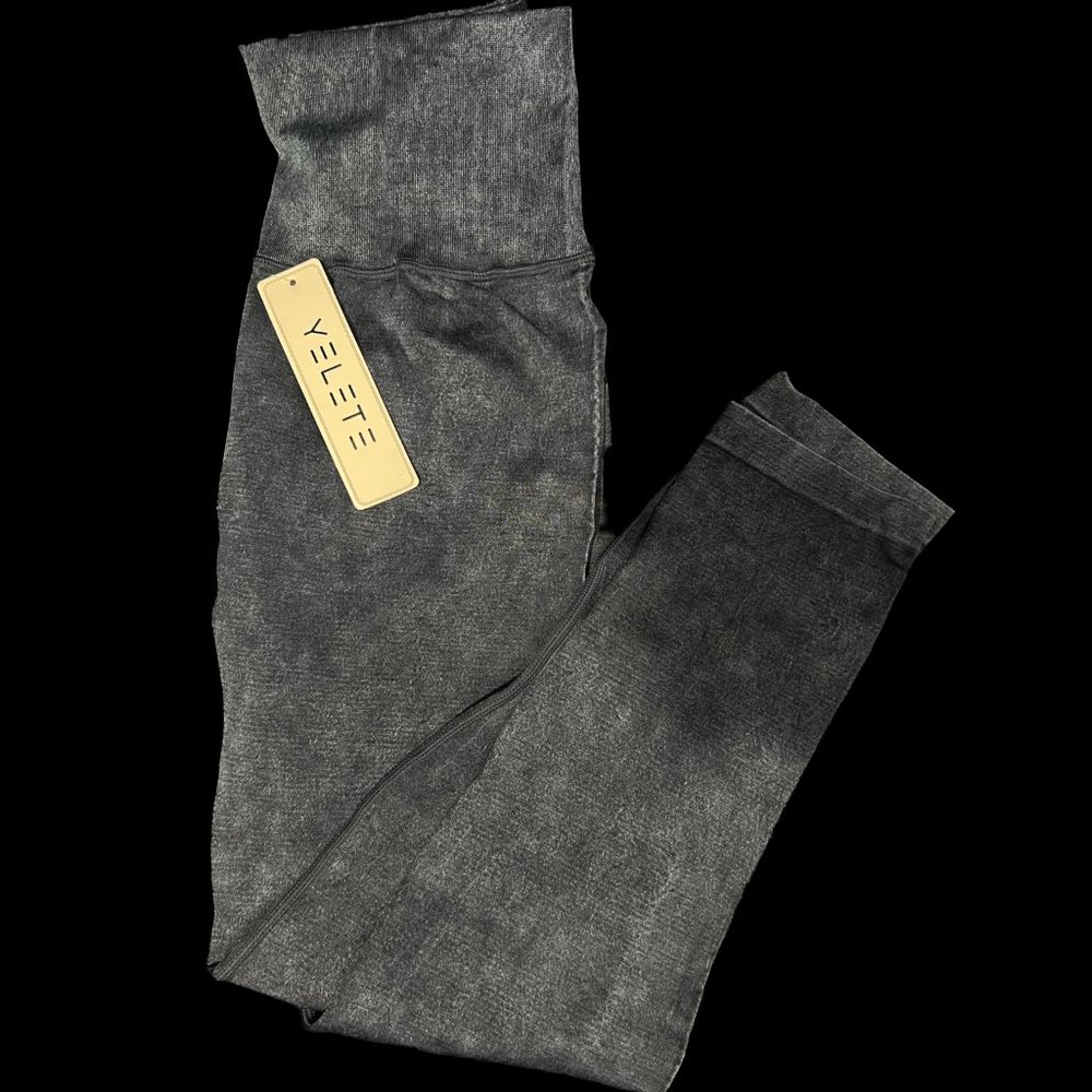 Brand New YELETE Women's High Waist Acid Wash Activewear Leggings
